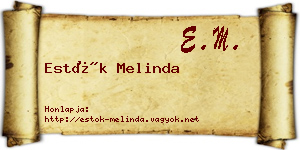 Estók Melinda névjegykártya