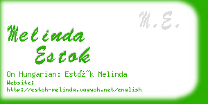 melinda estok business card